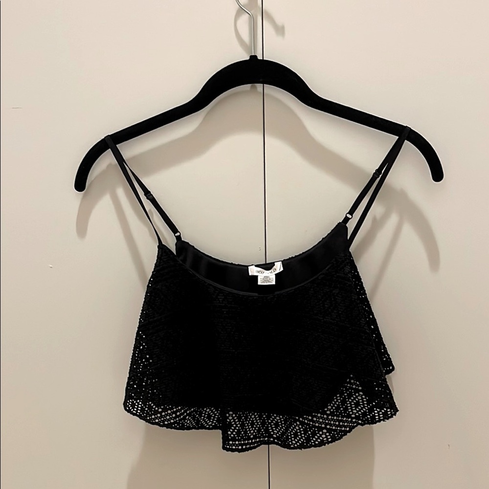 Bozzolo black lace crop top small #70